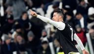 Juventus' Cristiano Ronaldo celebrates scoring their first goal REUTERS/Massimo Pinca
