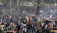 Demonstrators clash with members of Iraqi security forces during ongoing anti-government protests, in Baghdad, Iraq January 20, 2020. REUTERS/Khalid al-Mousily