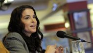 Annabella Sciorra speaks at the Drama Desk Panel Discussion: 