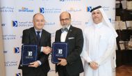 Dr. R Seetharaman (centre), Group CEO of Doha Bank, Paul Hennessey (left), CEO of the ENTERTAINER, and Braik Ali Al Marri, Chief Retail Banking Officer at Doha Bank during the launch of Doha Bank ENTERTAINER in Doha, recently. 
