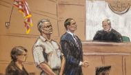 Genaro Garcia Luna stands beside his lawyer Cesar de Castro in front of Judge Brian Cogan as he appears on charges he accepted millions of dollars in bribes to protect the Sinaloa drug cartel once run by Joaquin 