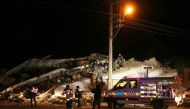 Rescuers work on a collapsed building after an earthquake in Elazig province, Turkey, January 24, 2020. Ihlas News Agency via Reuters