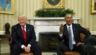 Barack Obama meets with President-elect Donald Trump to discuss transition plans in the White House Oval Office in Washington, November 10, 2016. Reuters / Kevin Lamarque 