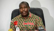 In this file photo taken on May 22, 2018 The secretary general of the Burundi's ruling party CNDD-FDD Evariste Ndayishimiye speaks to media in Bujumbra. AFP 