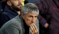 Barcelona coach Quique Setien. REUTERS/Albert Gea
