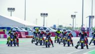 Young riders in action during the second round of Qatar Motorsports Academy Challenge at Losail Circuit Sports Club on Saturday. 