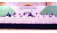 GWC Chairman Sheikh Abdullah bin Fahad bin Jassem bin Jabor Al Thani (centre) and the Company’s Group CEO Ranjeev Menon (left) with other Board members, attending the GWC’s Annual General Meeting, which was held at the Kempinski Marsa Malaz Hotel at The P