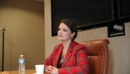 Brittany Kaiser, former Cambridge Analytica staffer-turned-whistleblower, speaks to Thomson Reuters Foundation at their building in London, Britain on January 31 2020. Thomson Reuters Foundation/Shanshan Chen