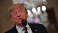 US President Donald Trump speaks about his Senate impeachment trial in the East Room of the White House in Washington, DC, February 6, 2020. AFP / Nicholas Kamm
