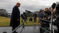 US President Donald Trump speaks to reporters as he departs for travel to North Carolina from Washington, U.S. February 7, 2020. Reuters/Jonathan Ernst