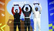The podium winners at the Qatar Touring Car Championship (QTCC) 2K Race held this weekend at the Losail International Circuit.