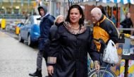 Sinn Fein leader Mary Lou McDonald is pictured as she meets with members of the public in Dublin, Ireland, February 10, 2020. Reuters/Phil Noble
 