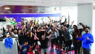 Commercial Bank staff taking part in the activities held during the CB Olympics Challenge yesterday. 