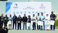 Senior employees of Mannai Corporation during the long-service awards organised during the company's National Sport Day celebrations, yesterday.