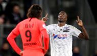 :Soccer Football - Ligue 1 - Amiens v Paris St Germain - Stade de la Licorne, Amiens, France - February 15, 2020 Amiens' Serhou Guirassy celebrates scoring their fourth goal REUTERS/Pascal Rossignol
