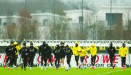 Borussia Dortmund players during training. Reuters/Leon Kuegeler