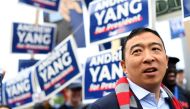 Andrew Yang greets supporters at the New Hampshire Democratic Party state convention in Manchester, New Hampshire, US September 7, 2019. Reuters/Gretchen Ertl
 