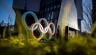 The Olympic rings are displayed in front of the Japan Olympic Museum in Tokyo, Japan, February 17, 2020. REUTERS/Athit Perawongmetha 