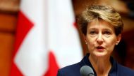 Swiss President Simonetta Sommaruga speaks during a parliament debate in the National Council on a new asylum and migration law in Bern, Switzerland September 9, 2015. Reuters/Ruben Sprich