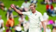  New Zealand's Kyle Jamieson appeals for a wicket. Reuters/Martin Hunter 