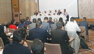 The GTA officials addressing the meeting.