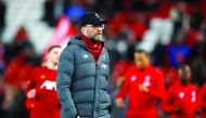 Liverpool manager Juergen Klopp during a warm up. Action Images via Reuters/Jason Cairnduff