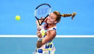 Czech Republic’s Petra Kvitova in action during her semi-final match against Australia’s Ashleigh Barty yesterday.