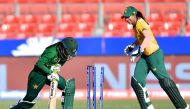 Pakistan's Sidra Nawaz is clean bowled during the Twenty20 women's World Cup cricket match between South Africa and Pakistan in Sydney on March 1, 2020./ AFP / Saeed KHAN / 