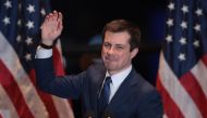 Former South Bend, Indiana Mayor Pete Buttigieg announces he is ending his campaign to be the Democratic nominee for president during a speech at the Century Center on March 01, 2020 in South Bend, Indiana. Scott Olson/Getty Images/AFP