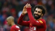 Liverpool's Egyptian midfielder Mohamed Salah reacts at the final whistle during the English Premier League football match between Liverpool and Bournemouth at Anfield in Liverpool, north west England on March 7, 2020. AFP / GEOFF CADDICK