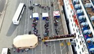 OAKLAND, CALIFORNIA - MARCH 09: Passengers disembark from the Princess Cruises Grand Princess cruise as it sits docked in the Port of Oakland on March 09, 2020 in Oakland, California.Justin Sullivan/AFP