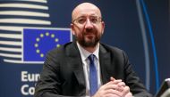 European Council President Charles Michel attends a conference call with European leaders on Coronavirus, COVID-19, at the European Council, Brussels, Belgium March 10, 2020. Stephanie Leqocq via Reuters
 