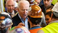 Democratic presidential candidate Joe Biden meets workers as he tours the Fiat Chrysler plant in Detroit, Michigan on March 10, 2020. AFP / Mandel Ngan 