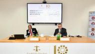 Counsellor William Cattan (right) and Counsellor Abdelraouf Elbekei during the seminar.