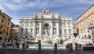 ROME, ITALY, MARCH 12: A general view of Trevi Fountain unusually desert, in downtown Rome, Italy, on March 12, 2020.  ( Riccardo De Luca - Anadolu Agency )
