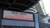 File photo: Match between Italian football league clubs AC Milan and FC Genoa taking place behind closed doors in 2020.