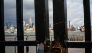 The Empire State Building and New York skyline are seen while a public park is shuttered due to the outbreak of coronavirus disease (COVID-19), in Hoboken, New Jersey, U.S., March 16, 2020. REUTERS/Eduardo Munoz