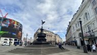 LONDON, UNITED KINGDOM - MARCH 17: Piccadilly Circus is seen almost empty after UK government updated coronavirus guidance last night and advised people to work from home where is possible and refrain from socializing in London, United Kingdom on March 17