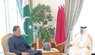 Amir H H Sheikh Tamim bin Hamad Al Thani and Pakistan Prime Minister H E Imran Khan holding discussions at the Amiri Diwan on February 27, 2020.