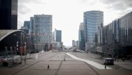 FILE PHOTO: A view shows the deserted business district of La Defense as lockdown is imposed to slow the spreading of the coronavirus disease (COVID-19) in Paris, France, March 18, 2020. REUTERS/Benoit Tessier