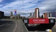 Signs on the side of a road alert motorists to 