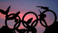 FILE PHOTO: The Olympic Rings are seen at The 1996 Atlanta Olympics Games Action Images via Reuters/File Photo