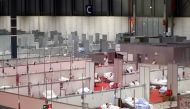 General view of a temporary hospital inside IFEMA conference centre, amid the coronavirus disease (COVID-19) outbreak, in Madrid, Spain, April 2, 2020. REUTERS/Sergio Perez