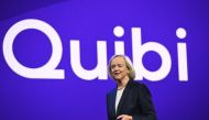 (FILES) In this file photo Quibi CEO Meg Whitman speaks about the short-form video streaming service for mobile Quibi during a keynote address January 8, 2020 at the 2020 Consumer Electronics Show (CES) in Las Vegas, Nevada. AFP / Robyn Beck