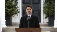 In this file photo taken on March 17, 2020 Canadian Prime Minister Justin Trudeau speaks during a news conference on COVID-19 situation in Canada from his residence in Ottawa, Canada. /AFP / Dave Chan