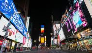 NEW YORK, USA - MAY 14: Times Square still seems quite due to Covid-19 pandemic in New York City, United States on May 14, 2020. ( Tayfun Co?kun - Anadolu Agency )
