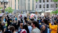 MINNESOTA, USA - MAY 28: Protestors rally outside the Hennepin County Government Center on Thursday, May 28, 2020, during the third day of protests over the death of George Floyd in Minneapolis. ( Steel Brooks - Anadolu Agency )
