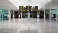 FILE PHOTO: Josep Tarradellas Barcelona-El Prat Airport is seen empty during Holy Week amid the coronavirus disease (COVID-19) outbreak, in Barcelona, Spain April 10, 2020. REUTERS/Nacho Doce/File Photo