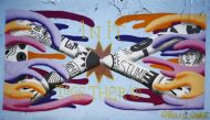 FILE PHOTO: BERLIN, GERMANY - APRIL 27: A graffiti to draw attention to novel coronavirus (Covid-19) pandemic is seen at Mauer Park in Berlin, Germany on April 27, 2020. ( Abdulhamid Ho?ba? - Anadolu Agency )
