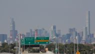 The midtown Manhattan skyline is seen from New York's LaGuardia Airport's newly renovated Terminal B, during the outbreak of the coronavirus disease (COVID-19) in New York City, New York, U.S., June 10, 2020. REUTERS/Brendan McDermid
